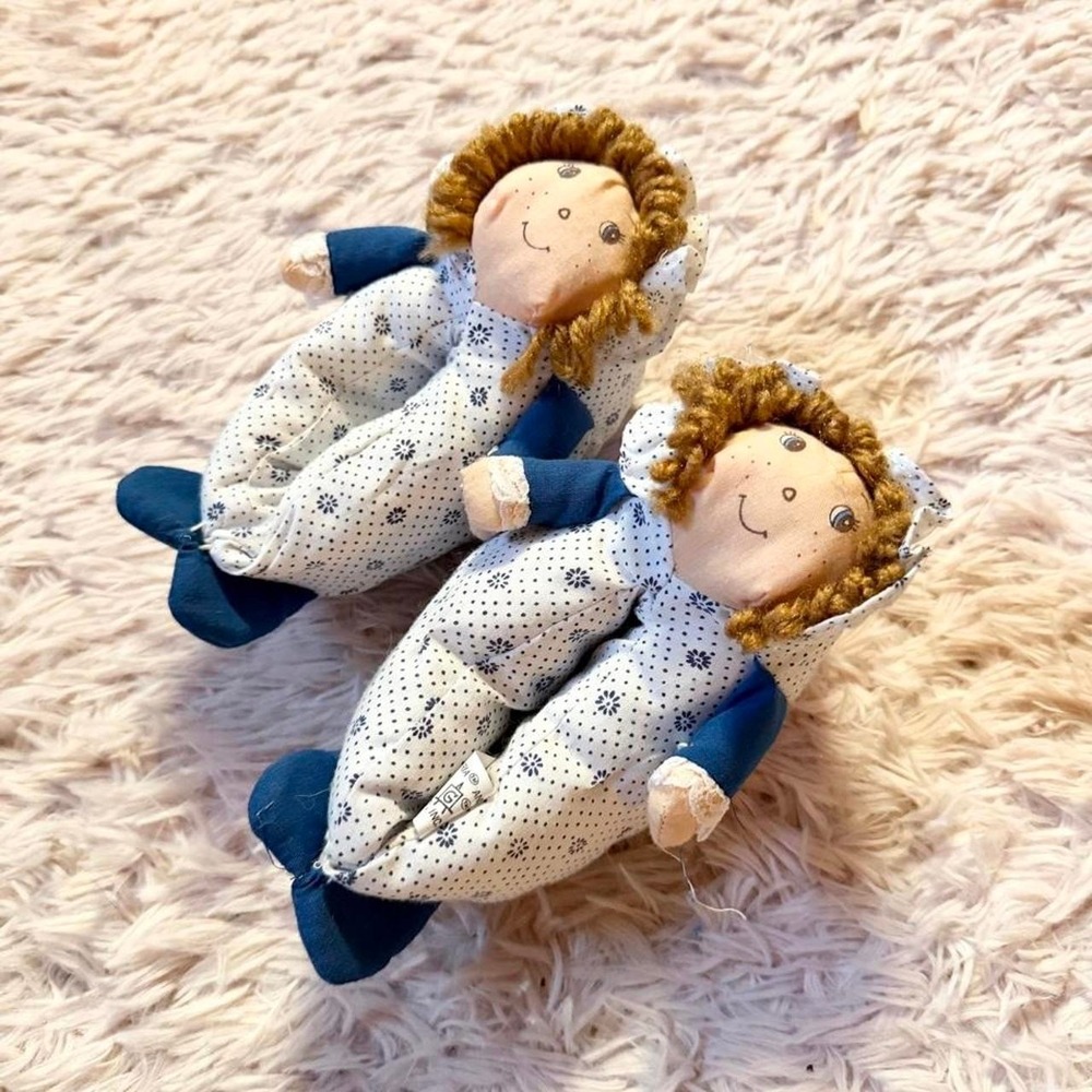 Vintage 1984 Doll Face Grandma Core Weird Heritage Plush Toddler House Slippers
